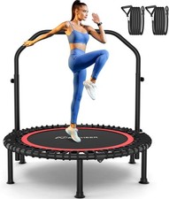 Foldable Rebounder Trampoline for Adults/Kids with Resistance Bands and Bungees