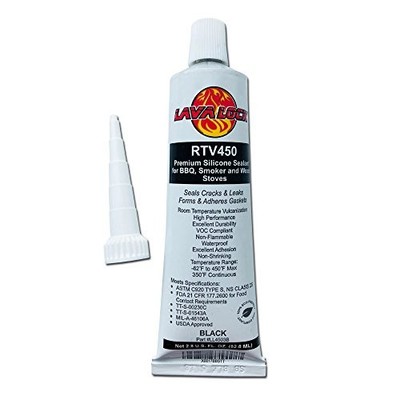  Black Food Safe BBQ Adhesive 3 oz Grill Smoker High Temp RTV Silicon 