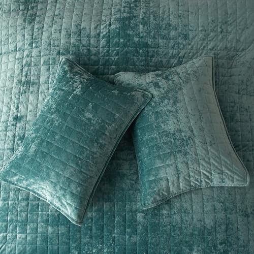 Velvet Quilt King Size, Lightweight Velvet Bedding Set, Soft Quilt Sets - Picture 4 of 7