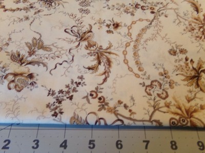 3/4 YD X 50''VINTAGE NEUTRAL LOVE II BRONZE FLORAL CONNECTING THREAD COTTON#708