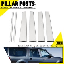 Chrome Door Window Pillar Posts Decal Trim 6p...