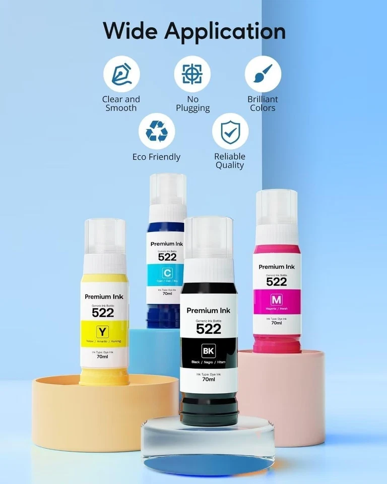 Refill Ink Bottle for Epson EcoTank 502 ET-4760 ET-2760 ET-2750 ET-3760 ET-2850 - Image 2 of 4