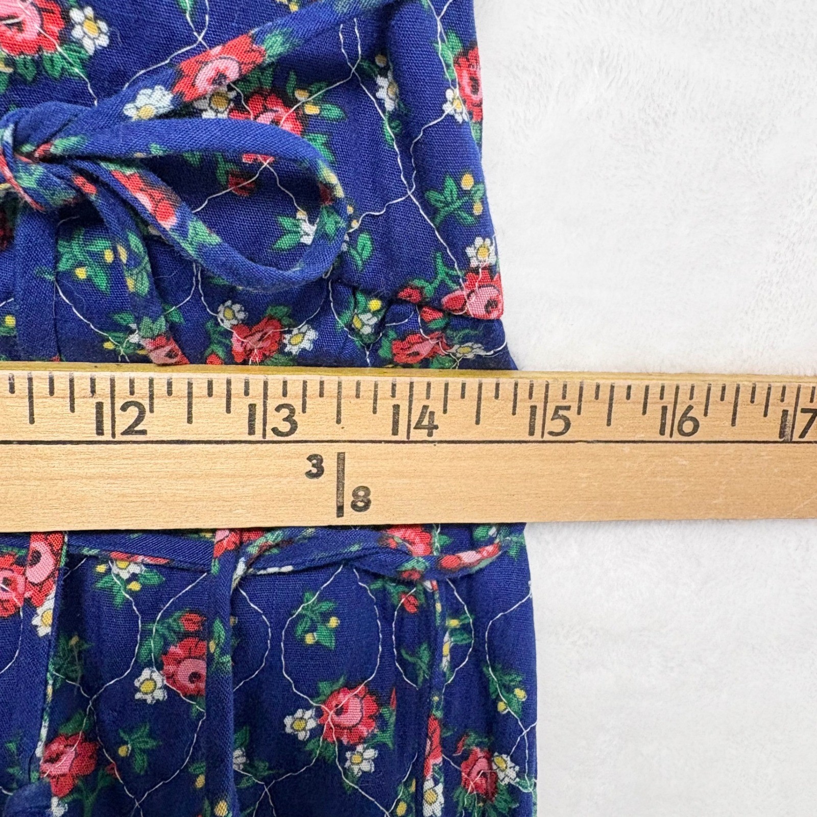 Rare 70s Lanz Quilted Floral Wrap Dress Maxi Prairie Core Vintage Retro Cottages image 4