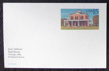 USA  15¢ printed postcard  Jane Addams' Hull House, 1989.
