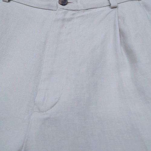 Brooks Brothers 100% Irish Linen Shorts Mens W38 Pleated Light Beige Preppy EUC - Picture 4 of 11
