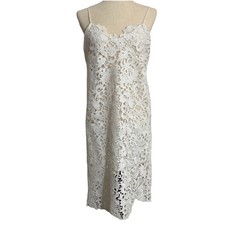 Zara Sheer White Floral Dress Small