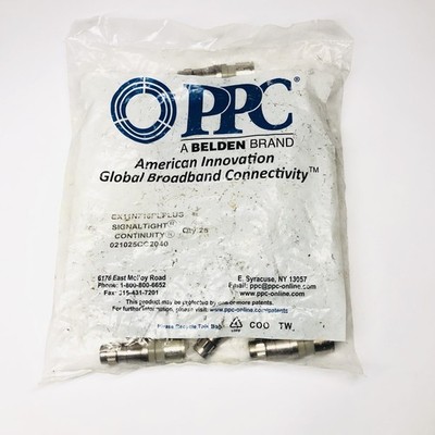 ( 25 pack) PPC BELDEN signal tight coaxial compression connectors EX11N716PLPLUS