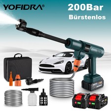 3500W Akku Hochdruckreiniger 200Bar Druckreiniger Mit 6 IN 1 D&uuml;sen & 2 Batterie