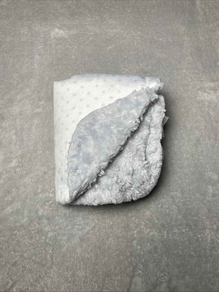 Cobertores & Beyond Baby Cobertor Estrela Branco Reversível Cinza Minky Redemoinho Roseta - Imagem 2 de 4