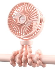 Portable Stroller Fan Rechargeable Buggy Fans USB Clip on Fan with 360 Ro