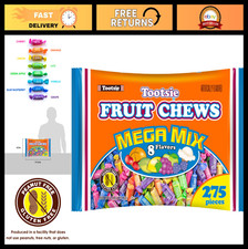 Mega Mix Fruit Chews - 8 Flavors, 4 lbs Soft Fruity Candy, Gluten Peanut Free,