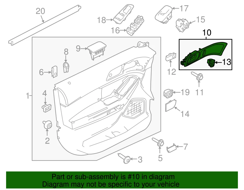 Manija interior Ford Explorer 2011-20015 - delantera izquierda Foto 2 de 4