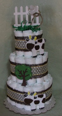 cow diaper cake