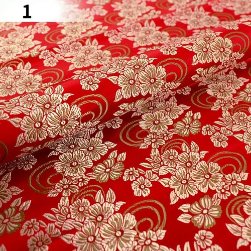 Faux Silk Satin Fabric Craft Brocade Damask Embroidery Floral Retro 75*100cm DIY