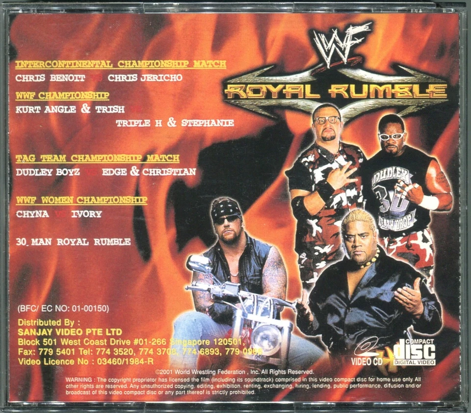 WWF 2001 Royal Rumble Original Video CD VCD 3-Disc Set WWE