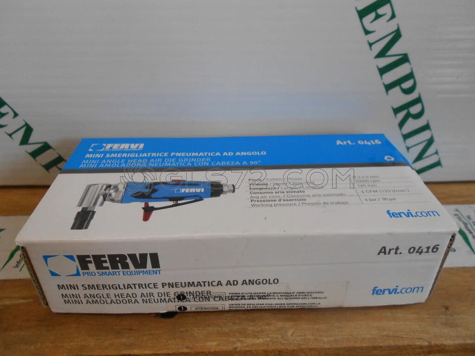 MELEUSE PNEUMATIQUE DROITE ET D'ANGLE 1/4" A AIR COMPRIME FERVI 0416 - Photo 3/4