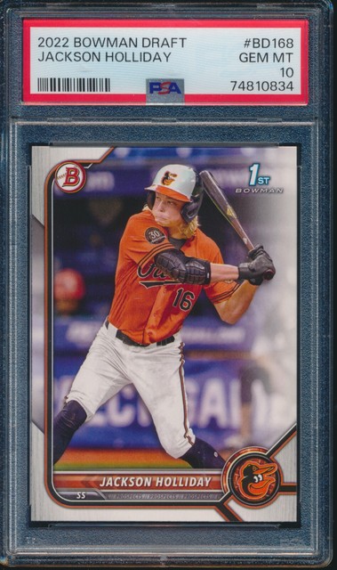 PSA 10 JACKSON HOLLIDAY 1st 2022 Bowman Draft Paper ORIOLES Rookie RC GEM MINT