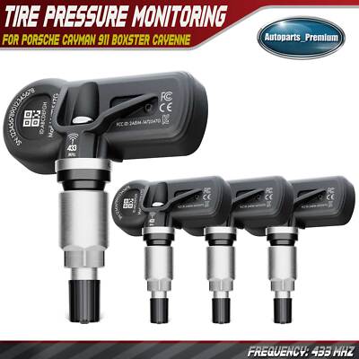 4Pcs 433MHz TPMS Tire Pressure Monitoring Sensor for Porsche Cayman 911 Boxster