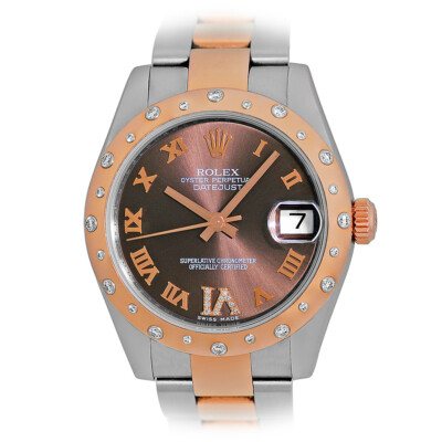 ROLEX Stainless Steel & 18K Rose Gold 31mm Datejust Factory