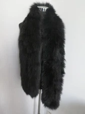 100% Real fox fur scarf / black fur neck wrap / women cape/shawl  170*18cm