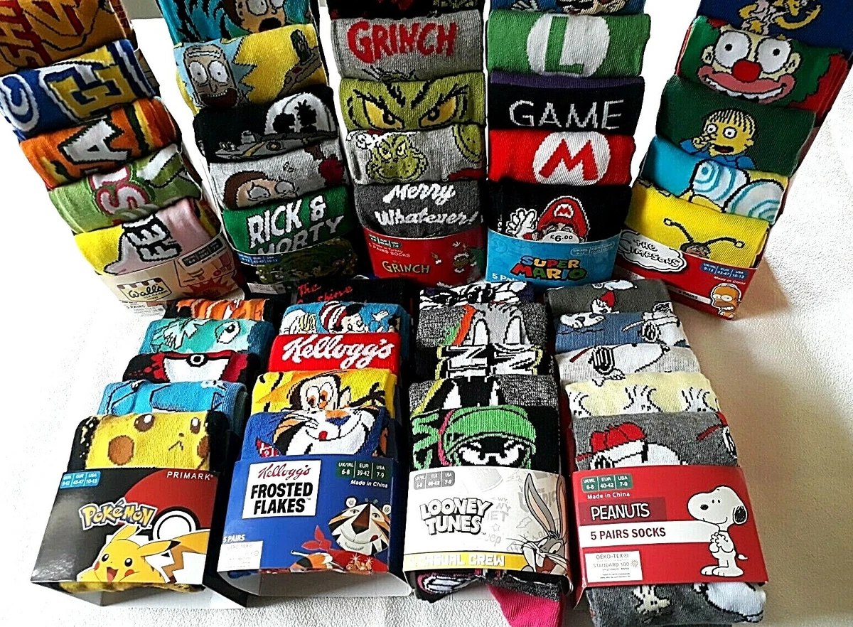 PRIMARK BNWT MENS PACK SOCKS GRINCH X BOX LOONEY TUNES POKE LICENSED | eBay