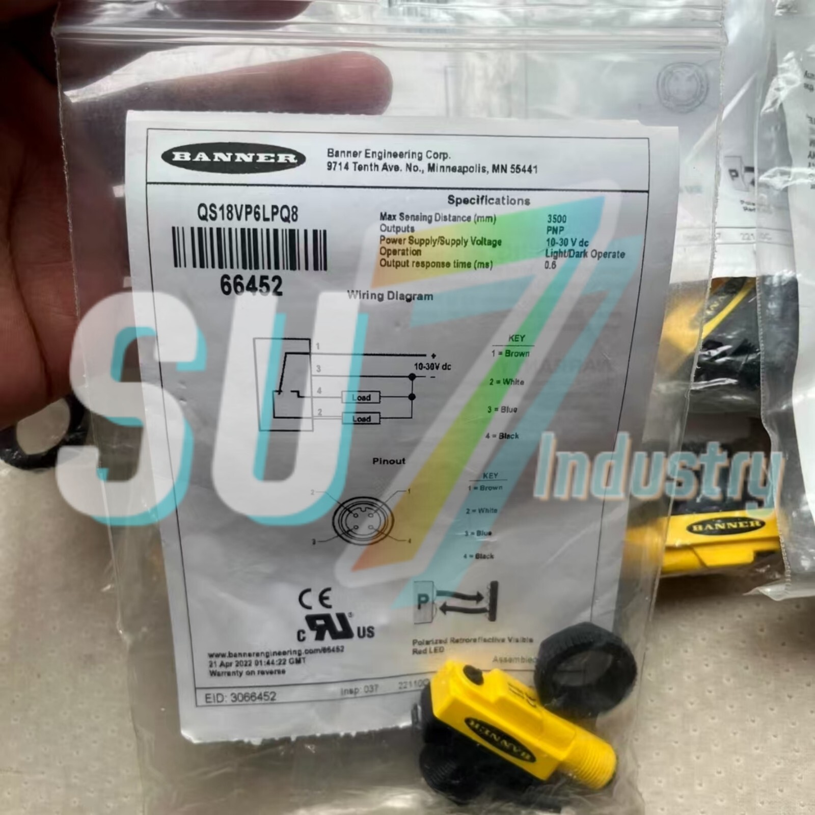BANNER QS18VP6LPQ8 Photoelectric Switch# 1pcs  New  In Box