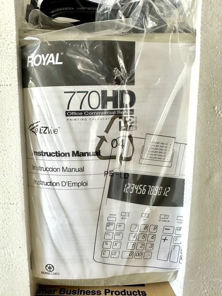Royal 770 HD EZ Vue Desktop 12 Digit Electronic Calculating Machine Memory Print - Image 3 of 4