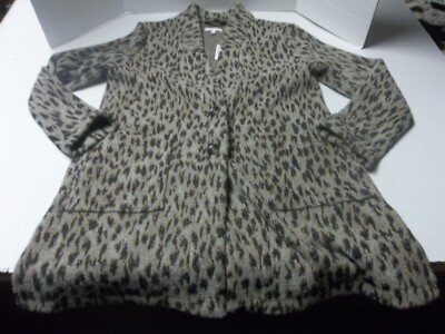 Womens Size M Maurices Leopard Print Cozy Coatigan Jacket