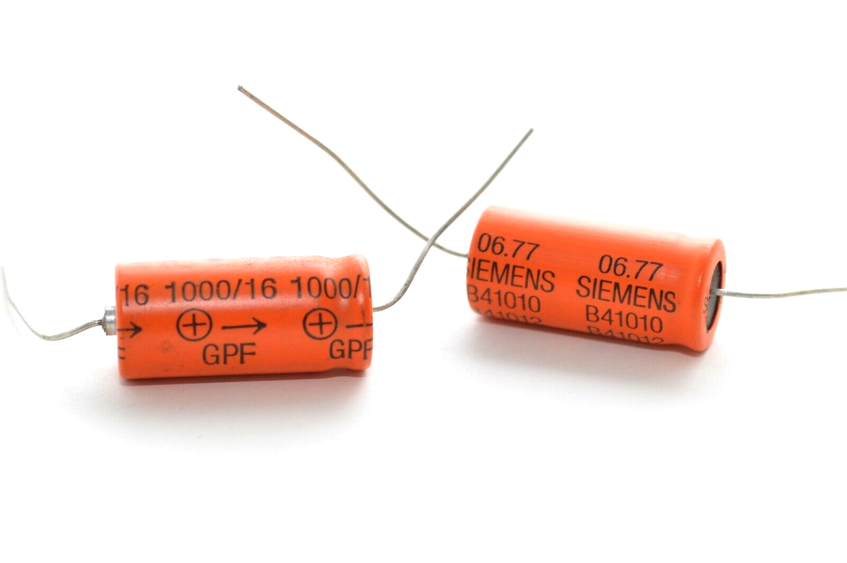 2x Siemens Typ GPF Elko Kondensator Serie B41010, 1000 µF / 16 V