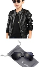 boys leather jackets and sunglasses