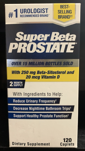 SuperBeta Prostate Caplets with 250 mg. Beta-Sitosterol 120 ct. EXP 11/09/2026