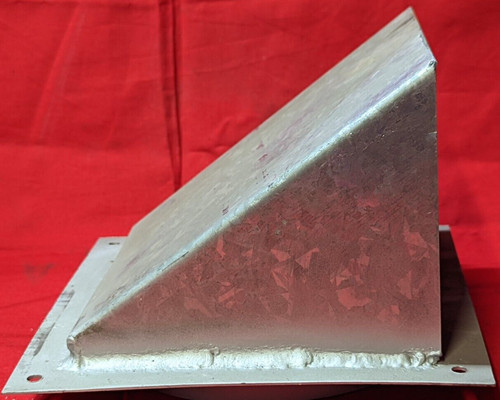 UNKNOWN BRAND HOODED VENT HEAD 6" X 6" X 5" GALVANIZED STEEL 1/4" MOUNT HOLES