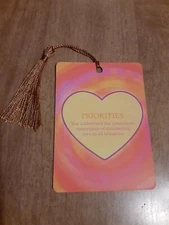 "Priorities" Love Affirmation Bookmark Tarot Oracle Card Gift Purified&Charged