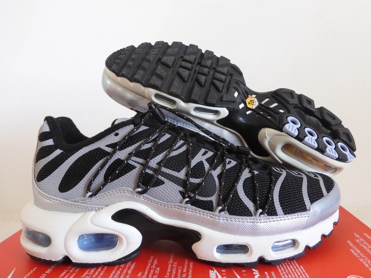 Nike Air Max Plus Lace Toggle Black Metallic Silver W for sale | eBay