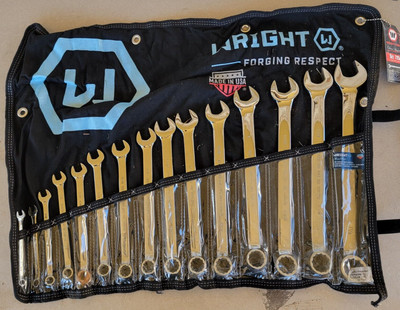 Wright Tool Combination Wrenches 715 Pre-Owned USA SAE Wrightgrip