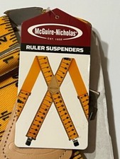 McGuire Nicholas Ruler Suspenders Heavy Duty Nickel Plated, New With Tags