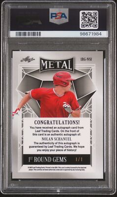 2023 Leaf Metal 1st Round Gems Gal Crys Auto #1RGNS1 Nolan 
