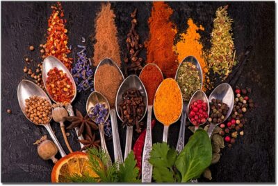 Colorful Cooking Spices Put on Each Spoon Artwork   (Colorful Spices, 12x16inch)