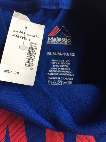 NEW Youth Medium Majestic Chicago Cubs World Series T-Shirt Crew Neck - Picture 5 of 6