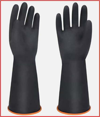14" Xl Size Latex Chemical Resistant Reusable Heavy Duty Long Rubber Gloves Men