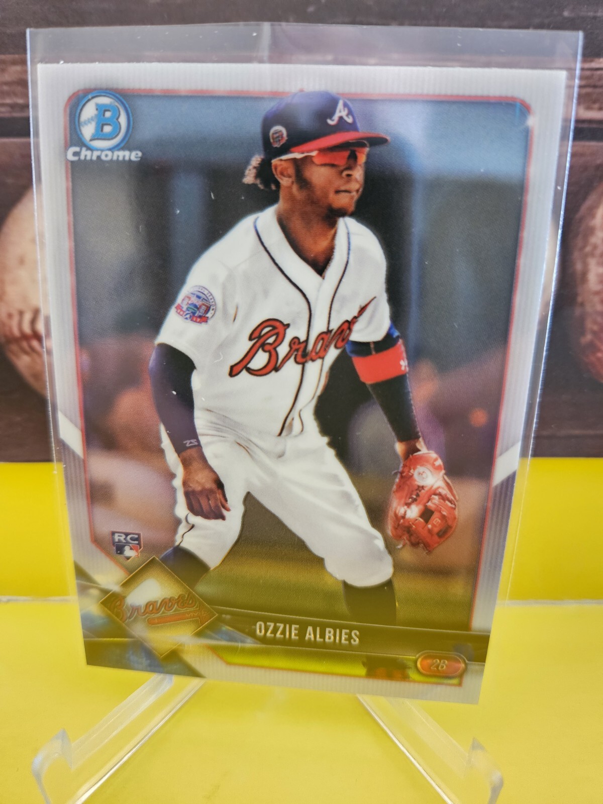 2018 Bowman Chrome #92 Ozzie Albies RC - Atlanta Braves