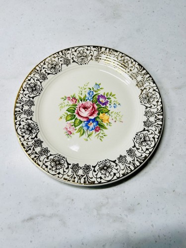 American Limoges Rosalie Triumph Plates 6” Floral Porcelain Vintage Set Of 4 - Picture 4 of 9