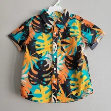 Appaman Tropical Palm Button Down Shirt Short Sleeve Beach 6