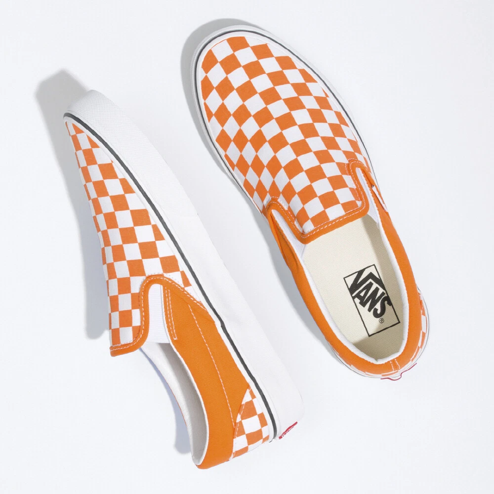 Orange top vans checkered