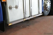 Side Bar Trims Skirts Strips + Amber LEDs For DAF XF 105 Stainless 6x2 6x4