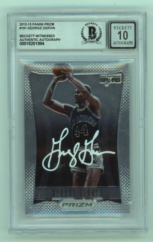 George Gervin 2012-13 Panini Prizm #191 Signed Beckett BGS 10 Auto Spurs HOF