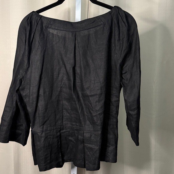 Grace Elements Black Linen Blend Jacket Blazer Ca… - image 3