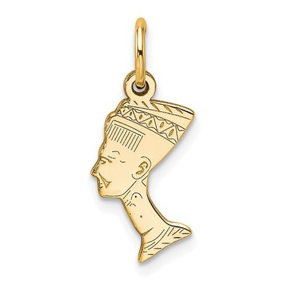 10k Gelbgold Massive Büste der Nofretete Charm Anhänger L 20mm, B 9mm