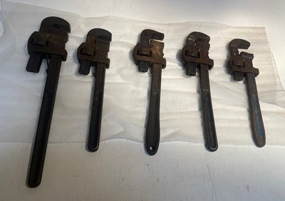 Vintage Record Stillson Rohrzangen 1 x 12, 2 x 14, 1 x 18 plus Amsel 14.