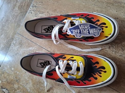 Vans Off The Wall Schuhe Schwarz Mit Flamen Design Gr. 38,5 Neu